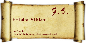 Friebe Viktor névjegykártya